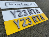 4D M Sport Style & Carbon Fibre Gel Number Plates | Standard Size Font 79mm