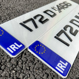 IRISH 3D Gel Ireland Number Plates | Metro 50mm Blue IRL