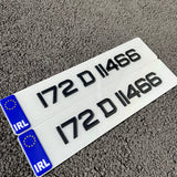 IRISH 3D Gel Ireland Number Plates | Metro 50mm Blue IRL