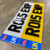 (Blue U.K Flag) 4D Gloss Black - Standard Legal 79