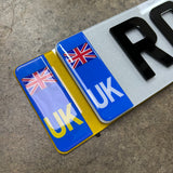 (Blue U.K Flag) 4D Gloss Black - Standard Legal 79