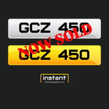 GCZ 450 | Northern Ireland Dateless 6 Digit Registration, 3x3 Private Cherished Number Plate