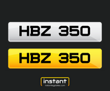 HBZ 350 | Northern Ireland Dateless 6 Digit Registration | 3x3 Private Cherished Number Plate