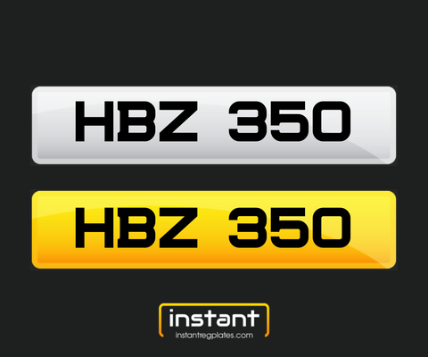 HBZ 350 | Northern Ireland Dateless 6 Digit Registration | 3x3 Private Cherished Number Plate