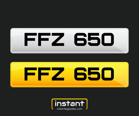 FFZ 650 | Northern Ireland Dateless 6 Digit Registration, 3x3 Private Cherished Number Plate.