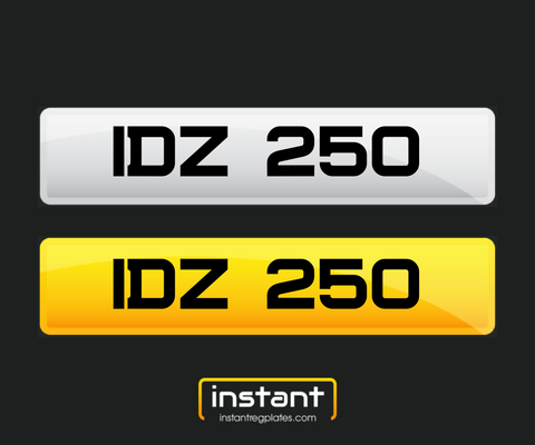 IDZ 250 , Northern Ireland Dateless 6 Digit Registration, 3x3 Private Cherished Number Plate.