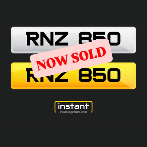 RNZ 850 | Northern Ireland Dateless 6 Digit Registration, 3x3 Private Cherished Number Plate