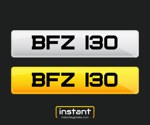 BFZ 130 | Northern Irish Dateless 6 Digit Registration | 3x3 Private Cherished Number Plate.