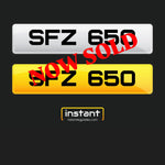 SFZ 650 | Northern Ireland Dateless 6 Digit Registration, 3x3 Private Cherished Number Plate