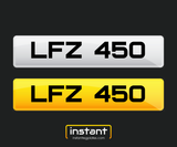 LFZ 450 | Northern Ireland Dateless 6 Digit Registration, 3x3 Private Cherished Number Plate