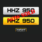 HHZ 950 | Northern Ireland Dateless 6 Digit Registration, 3x3 Private Cherished Number Plate