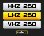 HHZ 250 + LHZ 250 + VHZ 250 | Northern Irish Dateless 6 Digit Registration Set 3x3