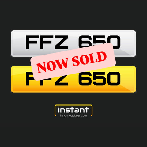 FFZ 650 | Northern Ireland Dateless 6 Digit Registration, 3x3 Private Cherished Number Plate