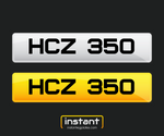 HCZ 350 | Northern Ireland Dateless 6 Digit Registration, 3x3 Private Cherished Number Plate.