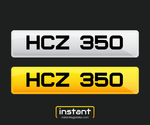 HCZ 350 | Northern Ireland Dateless 6 Digit Registration, 3x3 Private Cherished Number Plate.