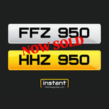 FFZ 950 + HHZ 950 | Northern Irish Dateless 6 Digit Registration Pair 3x3