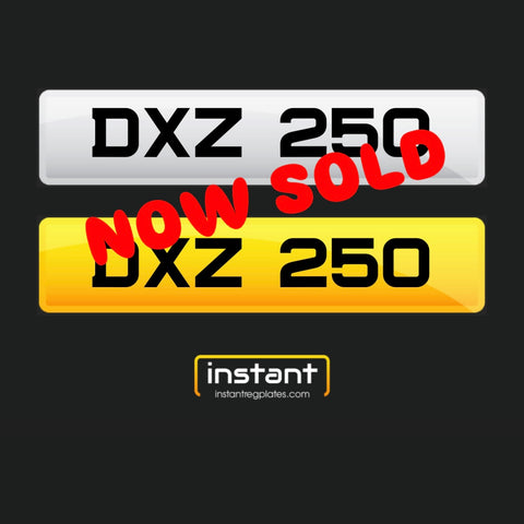 DXZ 250 | Northern Ireland Dateless 6 Digit Registration | 3x3 Private Cherished Number Plate