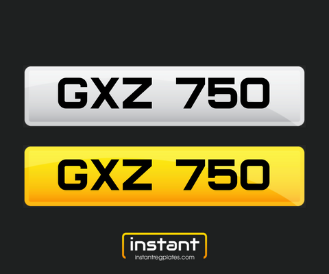 GXZ 750 | Northern Ireland Dateless 6 Digit Registration, 3x3 Private Cherished Number Plate.