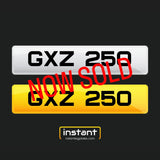 GXZ 250 | Northern Ireland Dateless 6 Digit Registration | 3x3 Private Cherished Number Plate