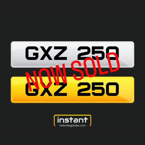 GXZ 250 | Northern Ireland Dateless 6 Digit Registration | 3x3 Private Cherished Number Plate