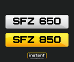 SFZ 650 + SFZ 850 | Northern Irish Dateless 6 Digit Registration Pair 3x3