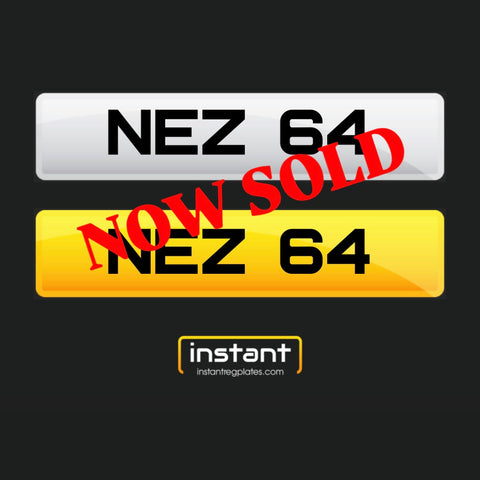 NEZ 64 | Northern Irish Dateless 5 Digit Registration, 3x2 Private Cherished Number Plate