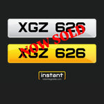 XGZ 626 | Northern Ireland Dateless 6 Digit Registration, 3x3 Private Cherished Number Plate