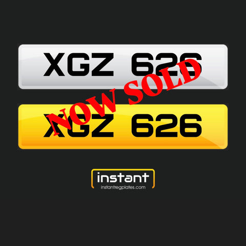 XGZ 626 | Northern Ireland Dateless 6 Digit Registration, 3x3 Private Cherished Number Plate
