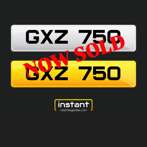GXZ 750 | Northern Ireland Dateless 6 Digit Registration, 3x3 Private Cherished Number Plate