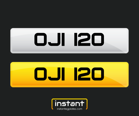 OJI 120| Northern Ireland Dateless 6 Digit Registration | 3x3 Private Cherished Number Plate