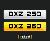 DXZ 250 | Northern Ireland Dateless 6 Digit Registration | 3x3 Private Cherished Number Plate.