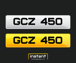 GCZ 450 | Northern Ireland Dateless 6 Digit Registration, 3x3 Private Cherished Number Plate.