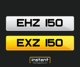 EHZ 150 + EXZ 150 | Northern Irish Dateless 6 Digit Registration Pair 3x3