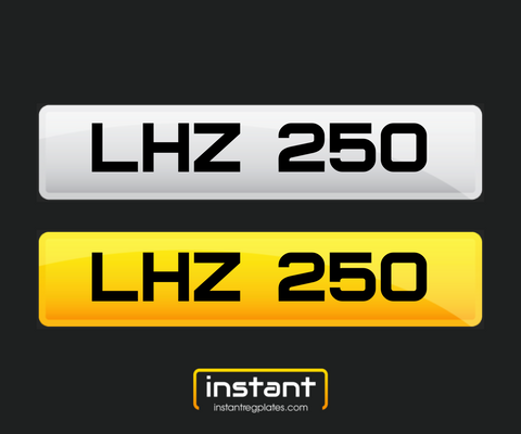 LHZ 250 | Northern Ireland Dateless 6 Digit Registration, 3x3 Private Cherished Number Plate.