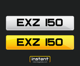 EXZ 150 | Northern Irish Dateless 6 Digit Registration, 3x3 Private Cherished Number Plate.