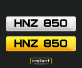 HNZ 850 | Northern Irish Dateless 6 Digit Registration, 3x3 Private Cherished Number Plate.