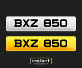 BXZ 850 | Northern Ireland Dateless 6 Digit Registration | 3x3 Private Cherished Number Plate.