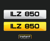 ILZ 850 | Northern Irish Dateless 6 Digit Registration, 3x3 Private Cherished Number Plate