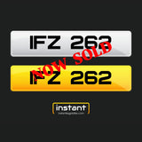 IFZ 262 | Northern Ireland Dateless 6 Digit Registration | 3x3 Private Cherished Number Plate