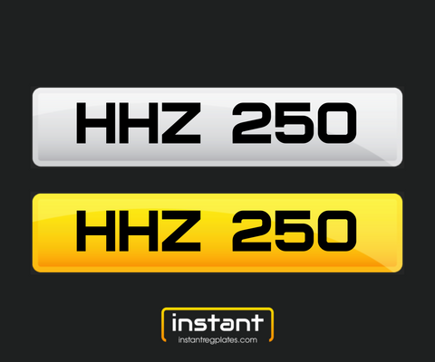 HHZ 250 | Northern Ireland Dateless 6 Digit Registration, 3x3 Private Cherished Number Plate.