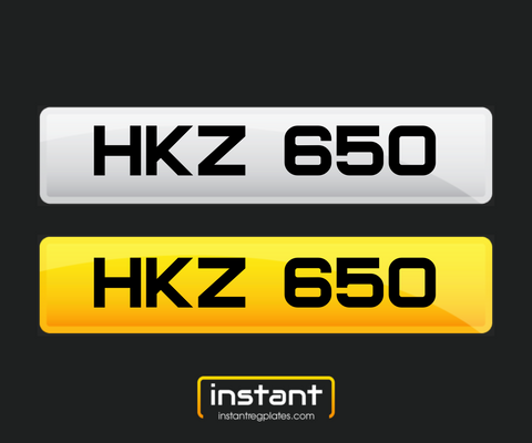HKZ 650 | Northern Ireland Dateless 6 Digit Registration, 3x3 Private Cherished Number Plate